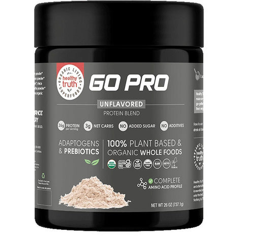 Organic GO PRO Powder - 22G Plant-Based Protein Unflavored 26 Oz